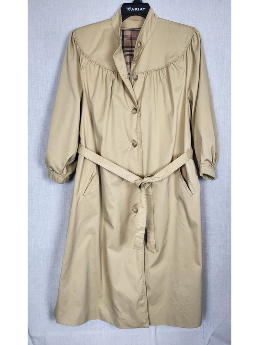 Retro 80s Belted Coat Women's XL Classic Vintage Winter Overcoat Lined Long Fall